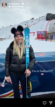 Screenshot of Vonn's story ( @lindseyvonn)